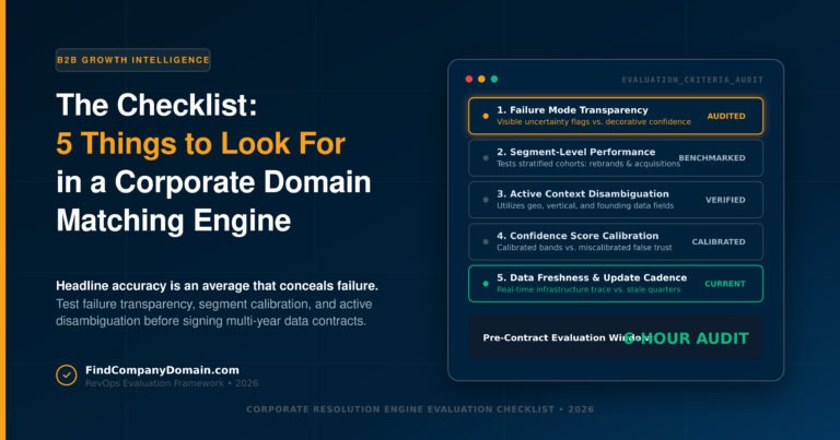 The Checklist: 5 Things to Look For in a Corporate Domain Matching Engine