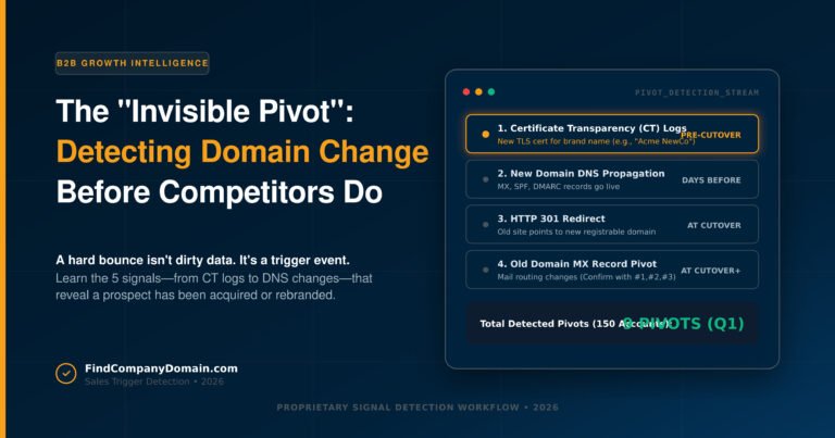 The “Invisible Pivot”: Detecting When a Prospect Changes Their Primary Domain Before Your Competitors Do